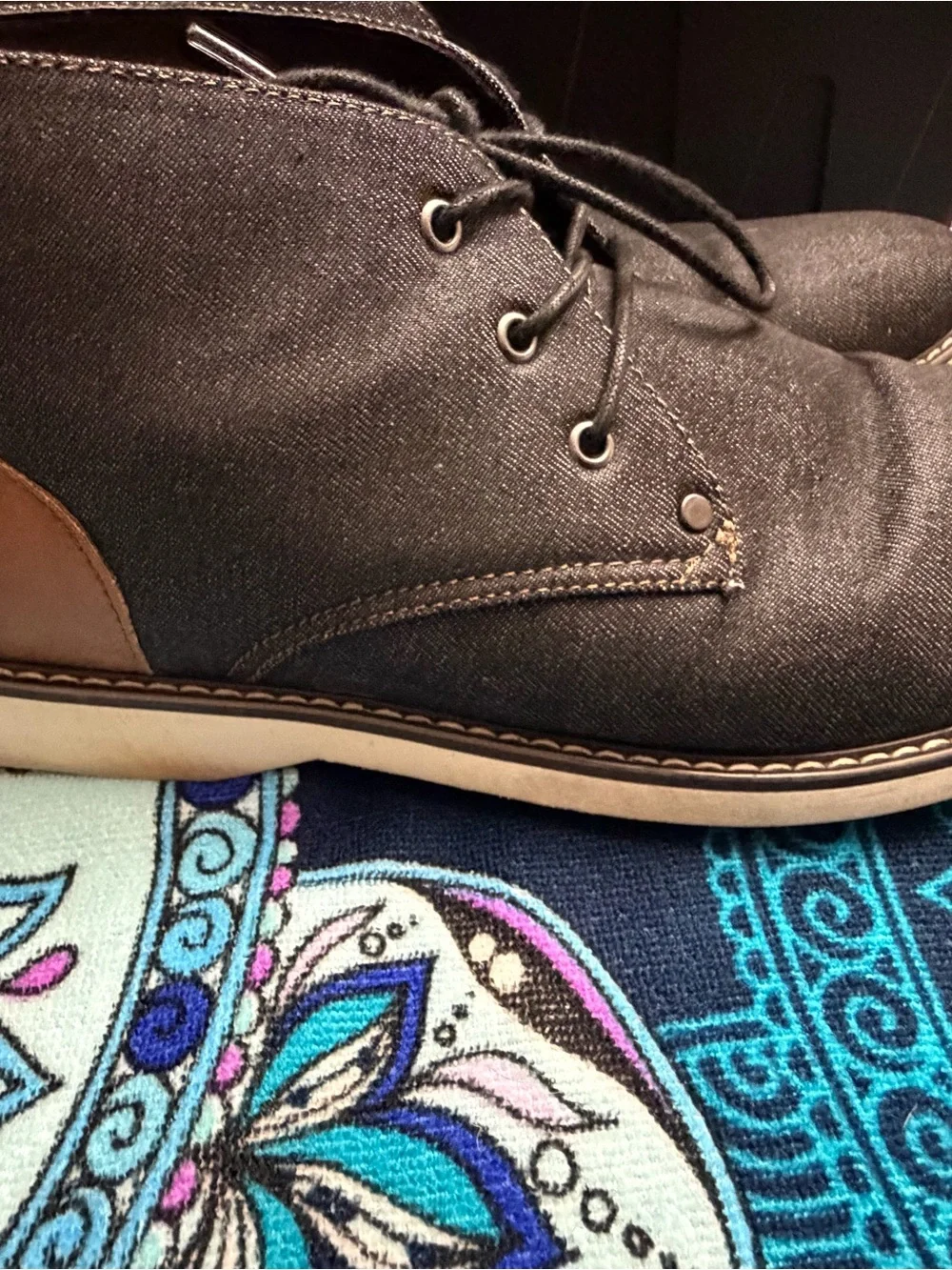 Madden by Steve Madden Chukka Boots Men’s Size 13 Denim Blue Brown Casual Lace